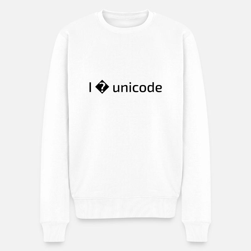 Ich liebe Unicode - Männer Premium Bio Pullover - Weiß
