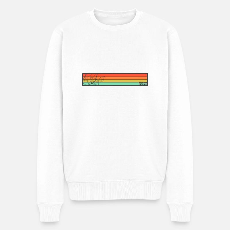 Rayures cristallisées RIDM - Pull Premium bio Homme - blanc