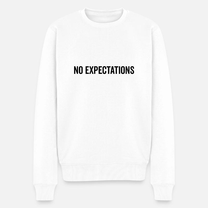 Keine Erwartungen - Männer Premium Bio Pullover - Weiß