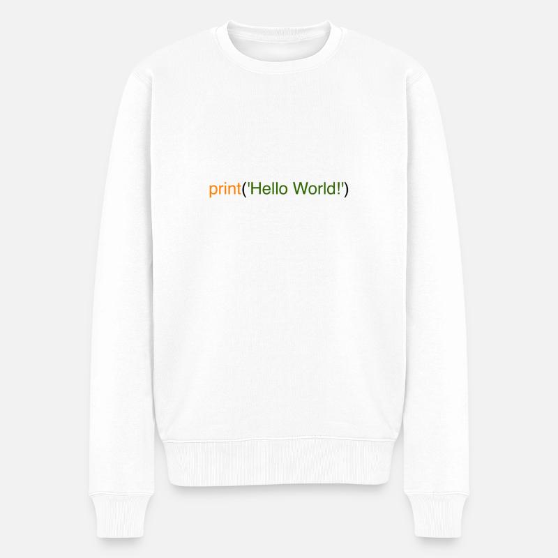 Hello World Python - Men's Premium Organic Jumper - white
