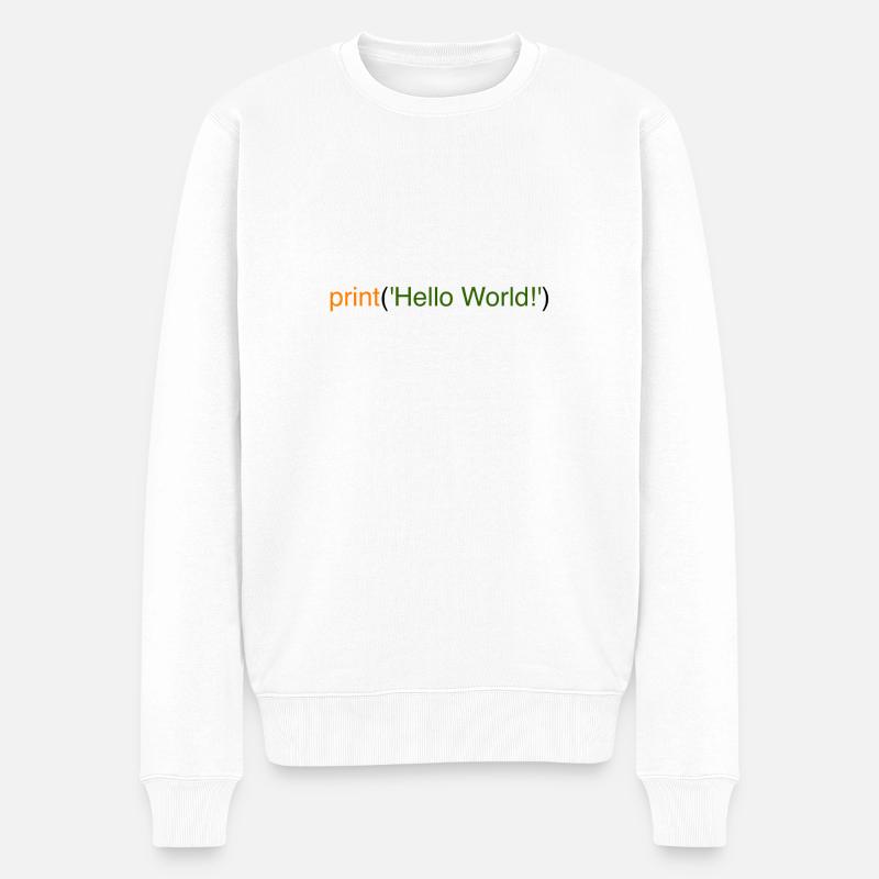 Hello World Python - Men's Premium Organic Jumper - white