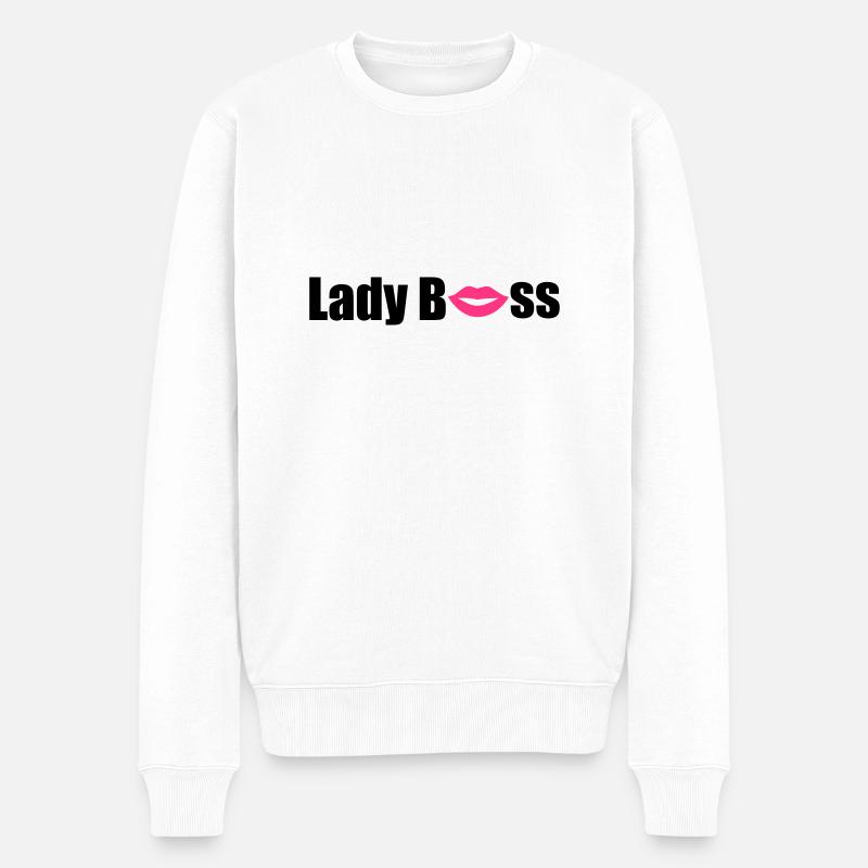 Lady Boss - Männer Premium Bio Pullover - Weiß