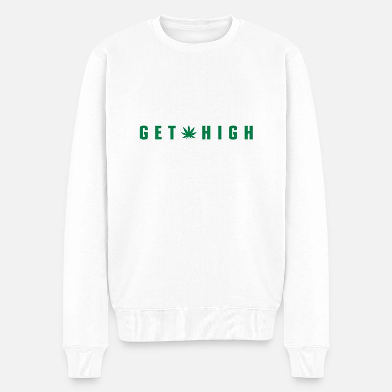get_high__f1 - Männer Premium Bio Pullover - Weiß