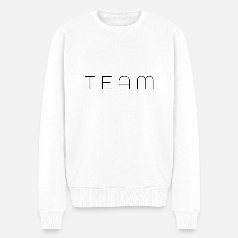 team - Männer Premium Bio Pullover - Weiß