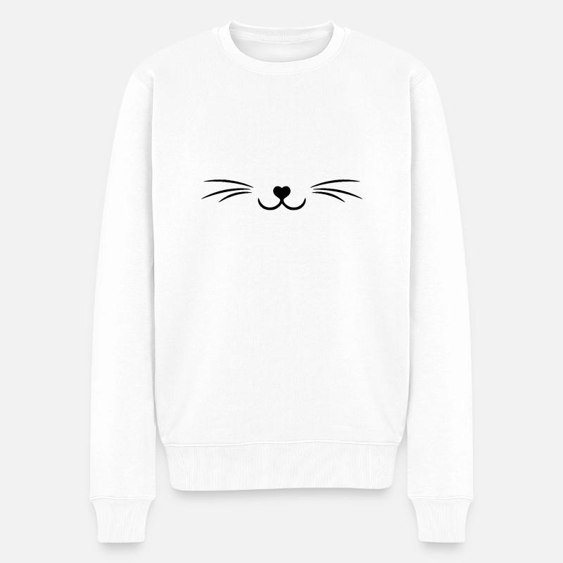 Maman chat - papa chat - Pull Premium bio Homme - blanc