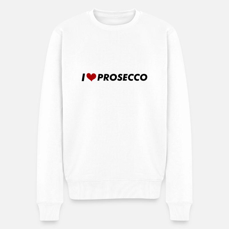 Ich liebe Prosecco - Männer Premium Bio Pullover - Weiß