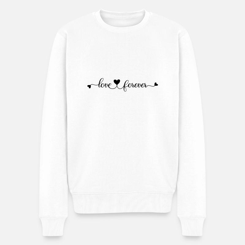 Love Forever - Männer Premium Bio Pullover - Weiß