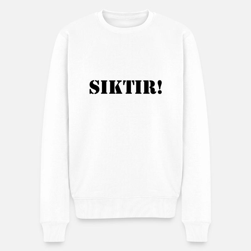 Türkisch Spruch türkische Sprache - Männer Premium Bio Pullover - Weiß
