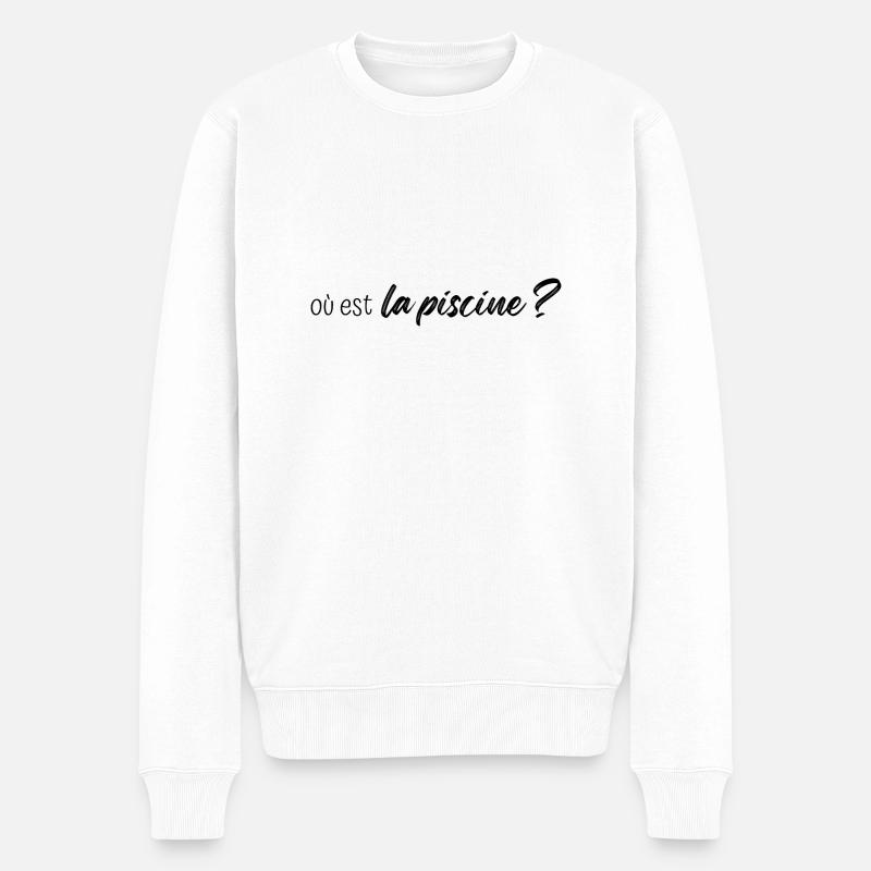 où est la piscine - Pull Premium bio Homme - blanc