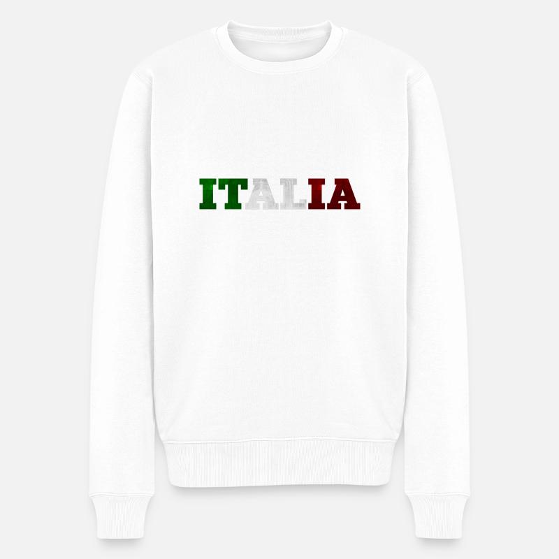 Italia - Männer Premium Bio Pullover - Weiß