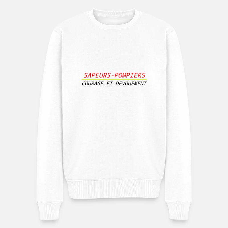 Sapeurs-Pompiers - Courage et Dévouement - Pull Premium bio Homme - blanc