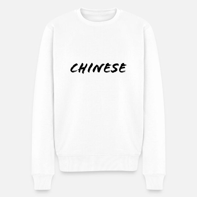 chinesisch - Männer Premium Bio Pullover - Weiß