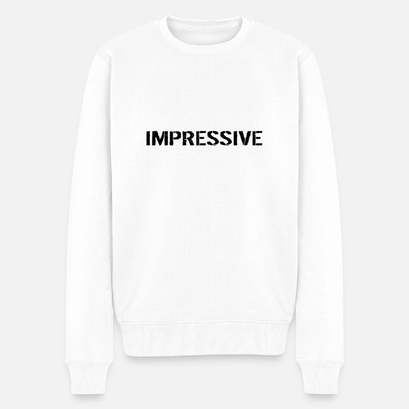 Impressive black - Männer Premium Bio Pullover - Weiß