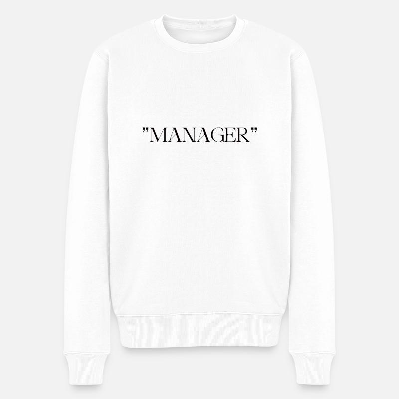 MANAGER - Männer Premium Bio Pullover - Weiß
