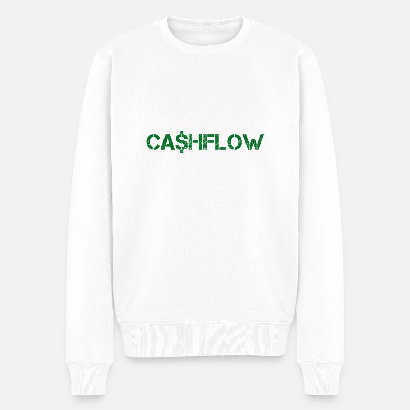 Cashflow - Grün - Männer Premium Bio Pullover - Weiß
