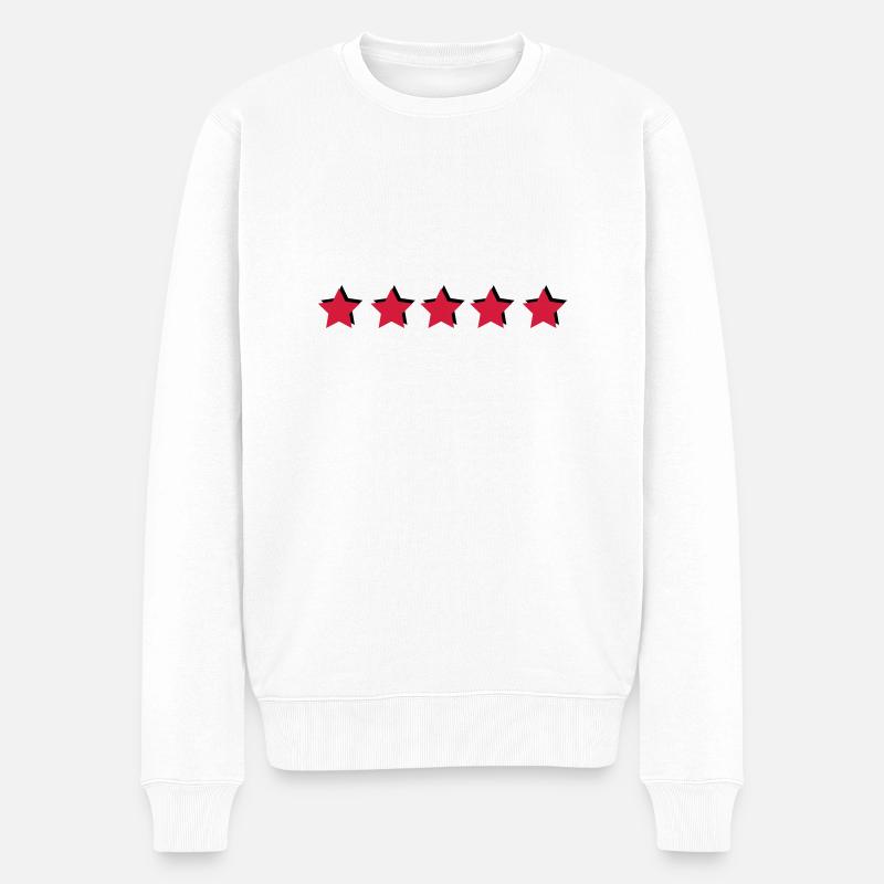 sterne - Männer Premium Bio Pullover - Weiß