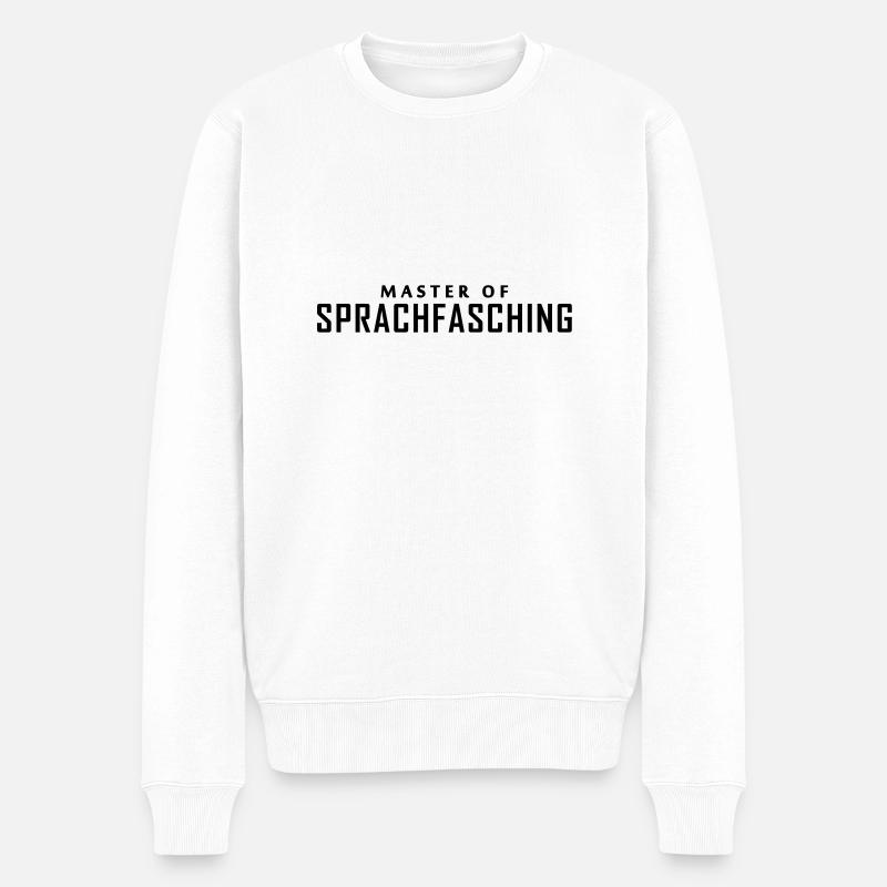 sprachfasching - Männer Premium Bio Pullover - Weiß