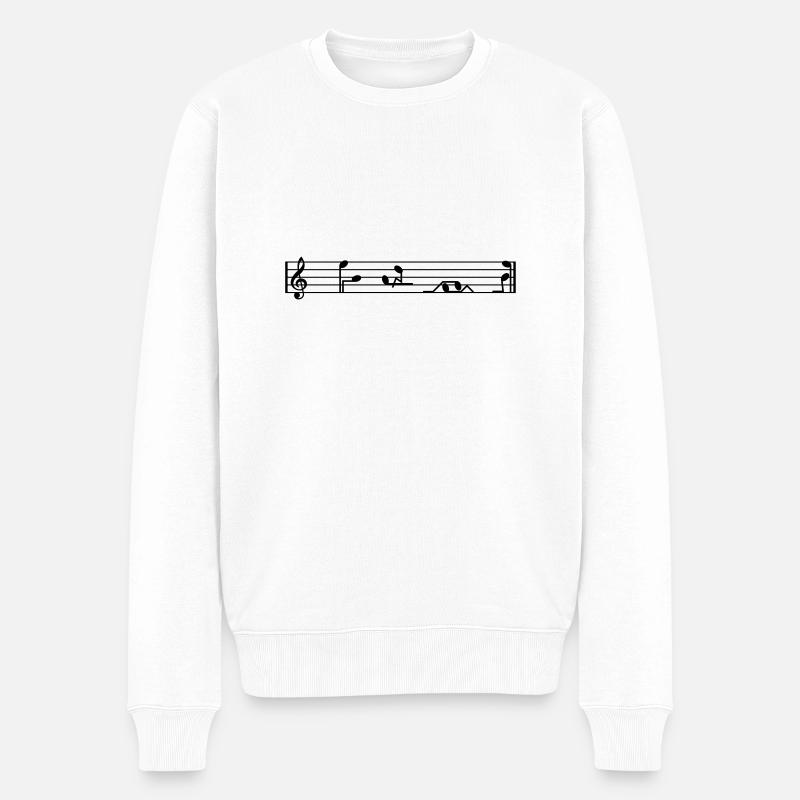 Musik-Noten - Männer Premium Bio Pullover - Weiß