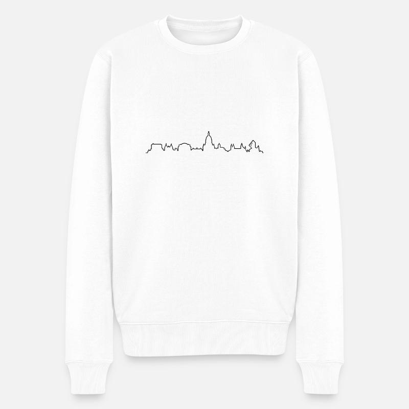 Skyline Mainz - Männer Premium Bio Pullover - Weiß