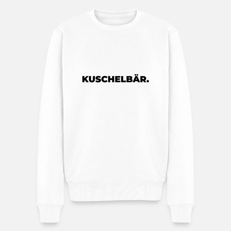 Kuschelbär - Statement Print - Männer Premium Bio Pullover - Weiß