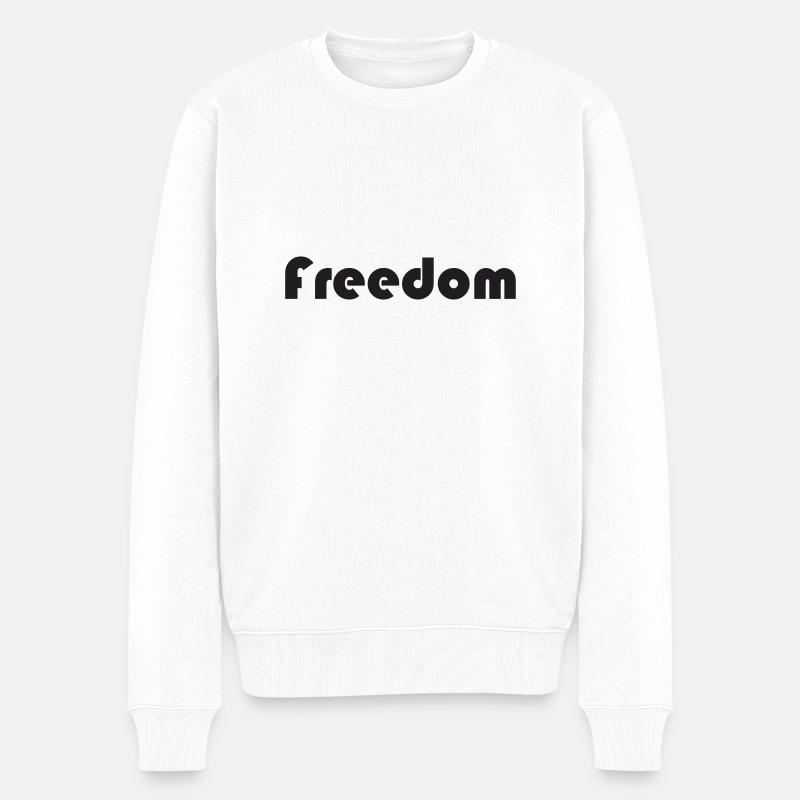 Freedom - Männer Premium Bio Pullover - Weiß