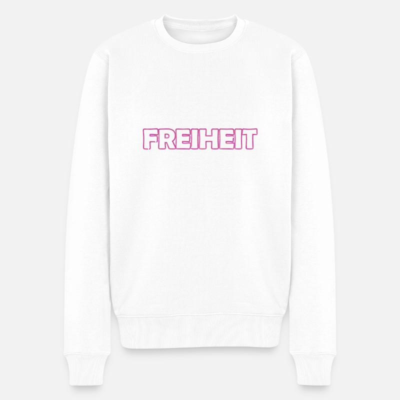 Freiheit - Männer Premium Bio Pullover - Weiß