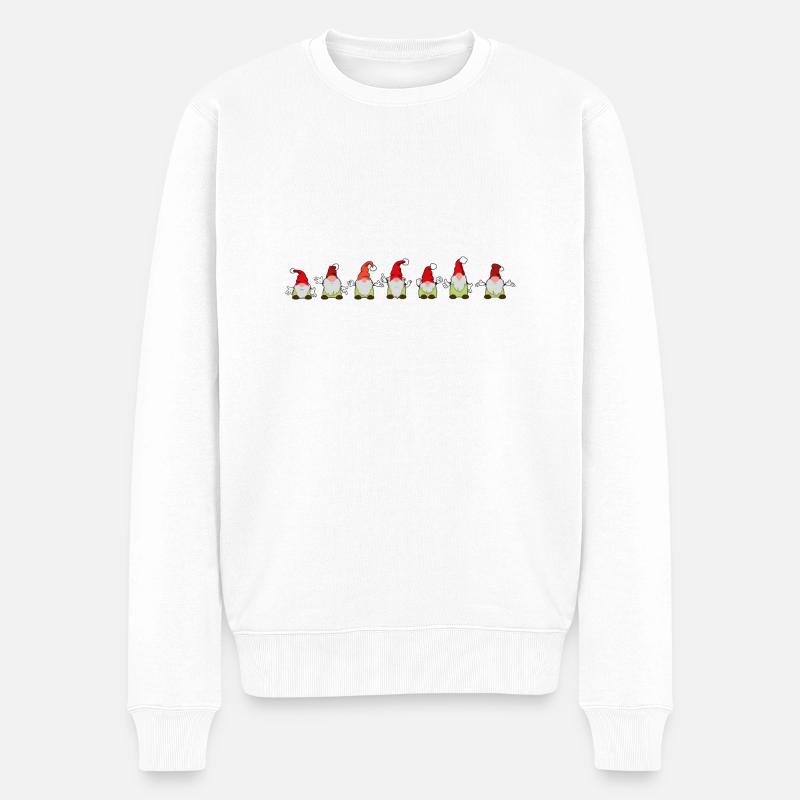 sieben Weihnachtswichtel - Männer Premium Bio Pullover - Weiß