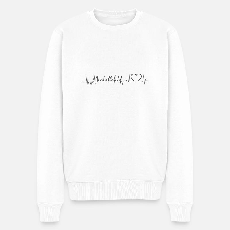 Altenhellefeld Herzschlag grau - Männer Premium Bio Pullover - Weiß