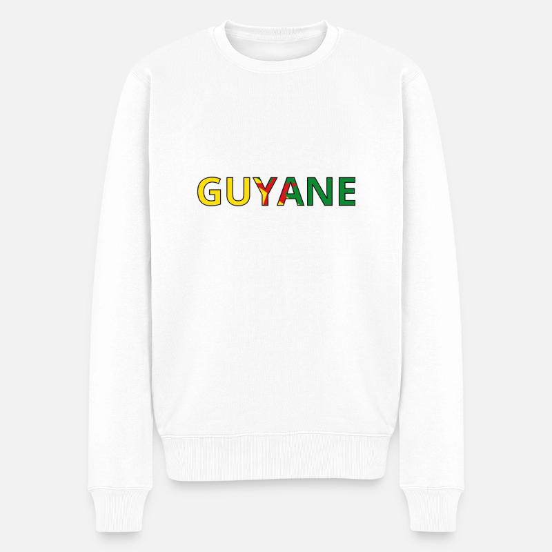 Drapeau Guyane - Pull Premium bio Homme - blanc
