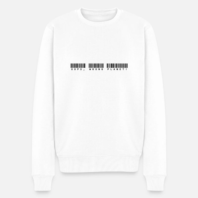 wrong_planet_2 - Männer Premium Bio Pullover - Weiß