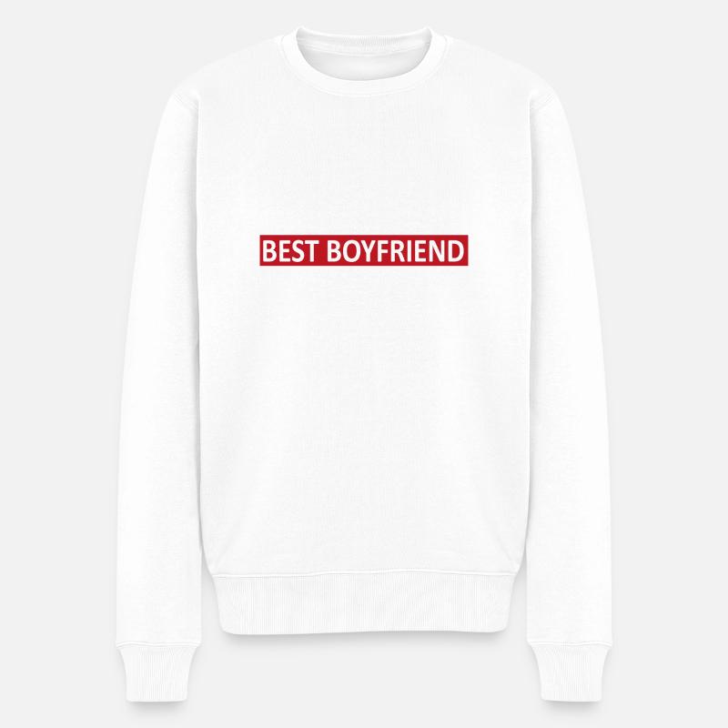 BEST BOYFRIEND - Männer Premium Bio Pullover - Weiß