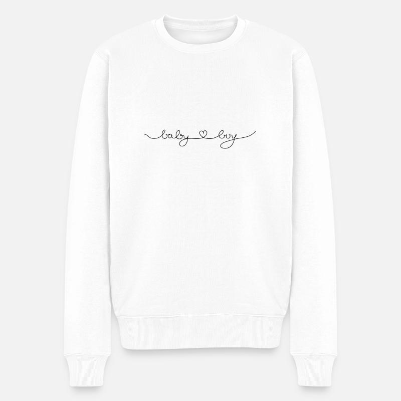Baby Boy Schriftzug kursiv - Männer Premium Bio Pullover - Weiß