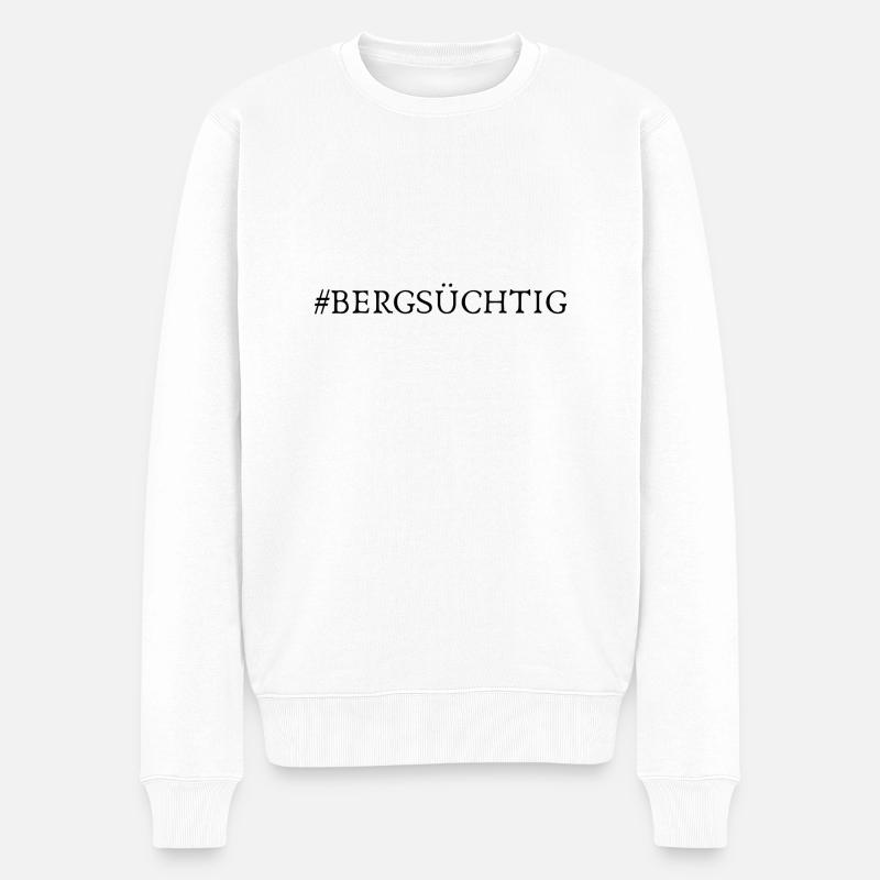 Bergsüchtig - Männer Premium Bio Pullover - Weiß