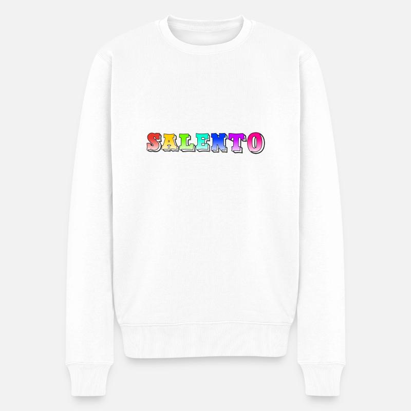 Farbenfroher Salento - Männer Premium Bio Pullover - Weiß