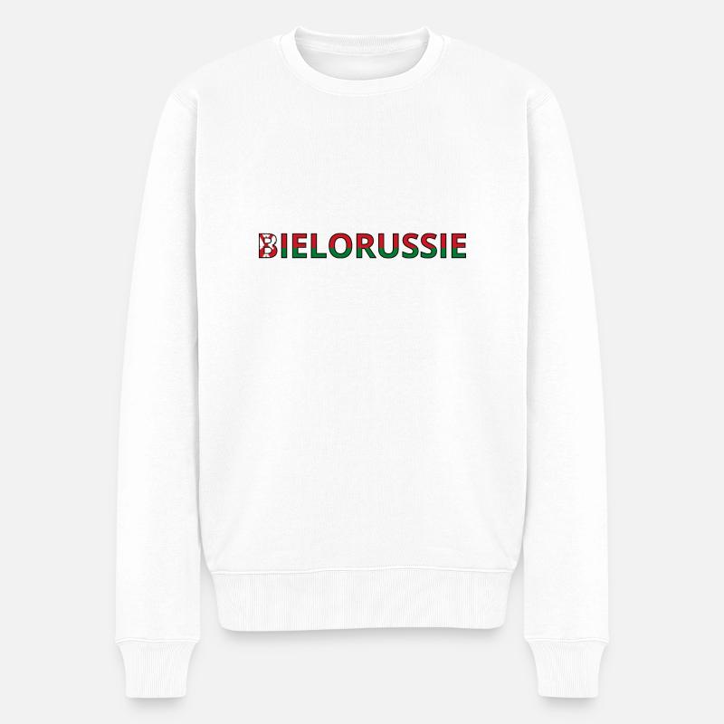 Flagge von Belarus - Männer Premium Bio Pullover - Weiß