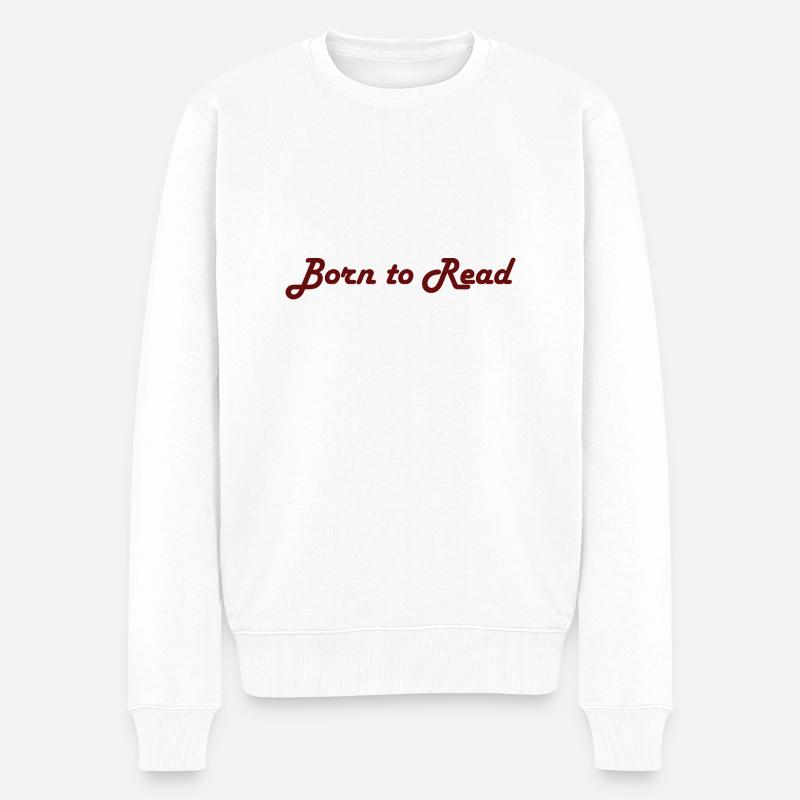 Né pour lire - Pull Premium bio Homme - blanc