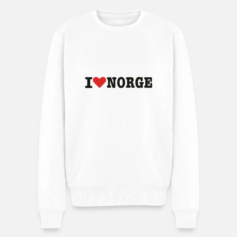 Norwegen - Männer Premium Bio Pullover - Weiß