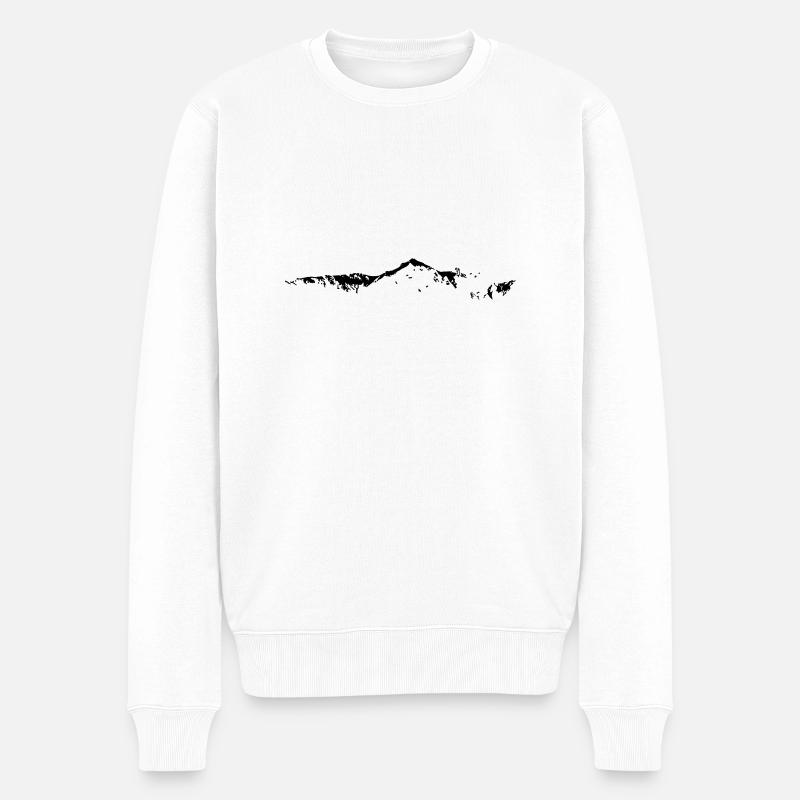 Swiss Mountain Skyline - Männer Premium Bio Pullover - Weiß