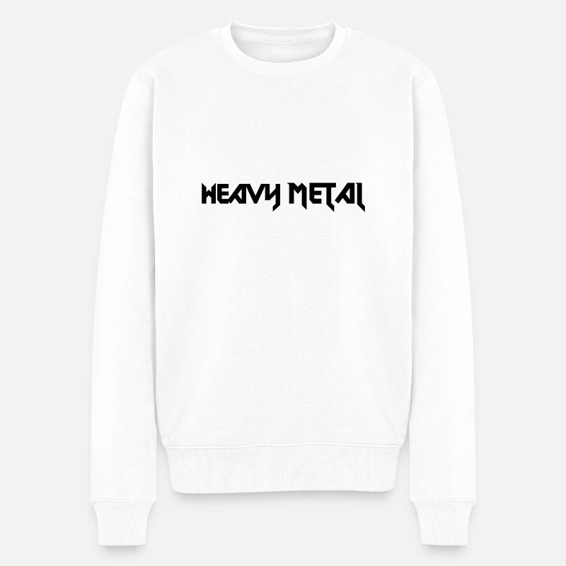 Heavy Metal - Männer Premium Bio Pullover - Weiß