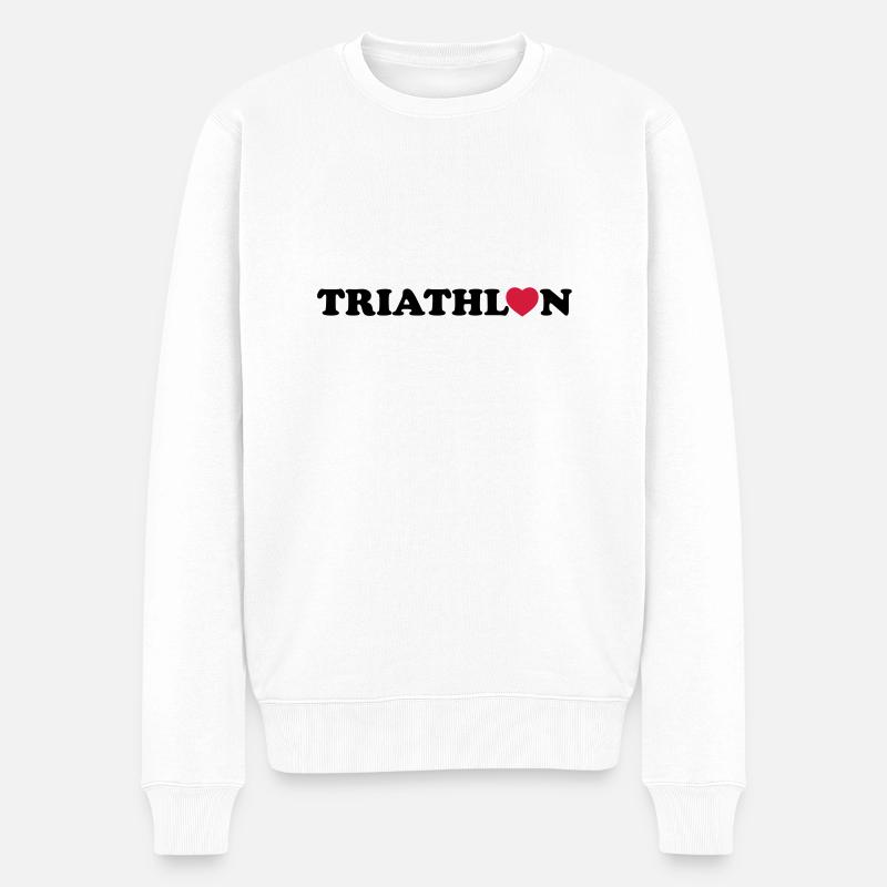 triathlon - Männer Premium Bio Pullover - Weiß