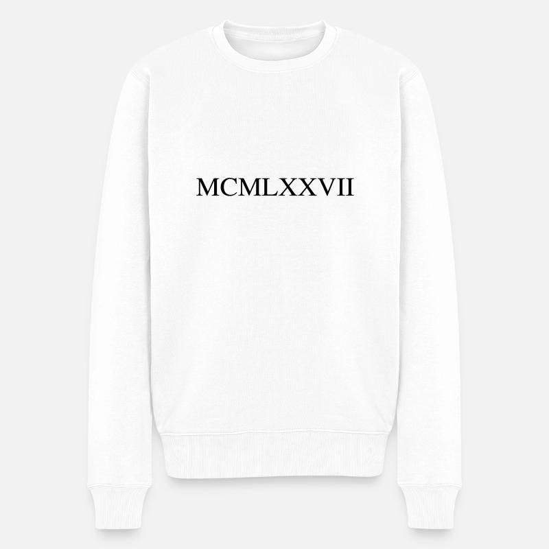 1977 - Männer Premium Bio Pullover - Weiß