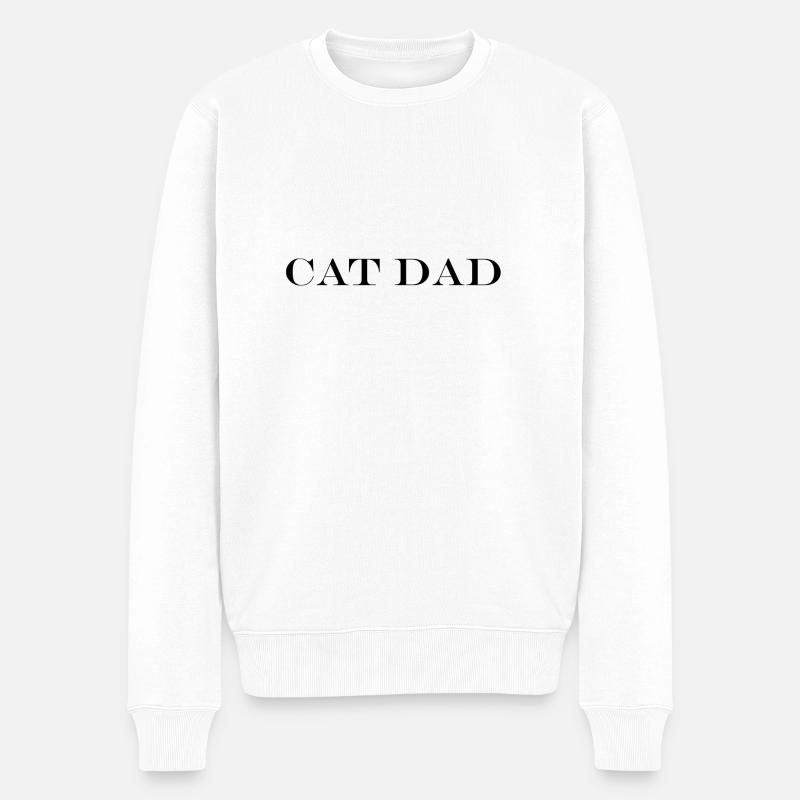 Cat dad - Männer Premium Bio Pullover - Weiß