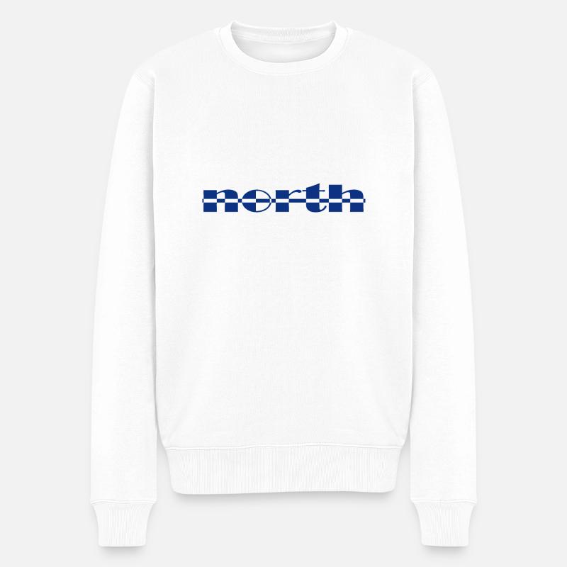 North - Männer Premium Bio Pullover - Weiß