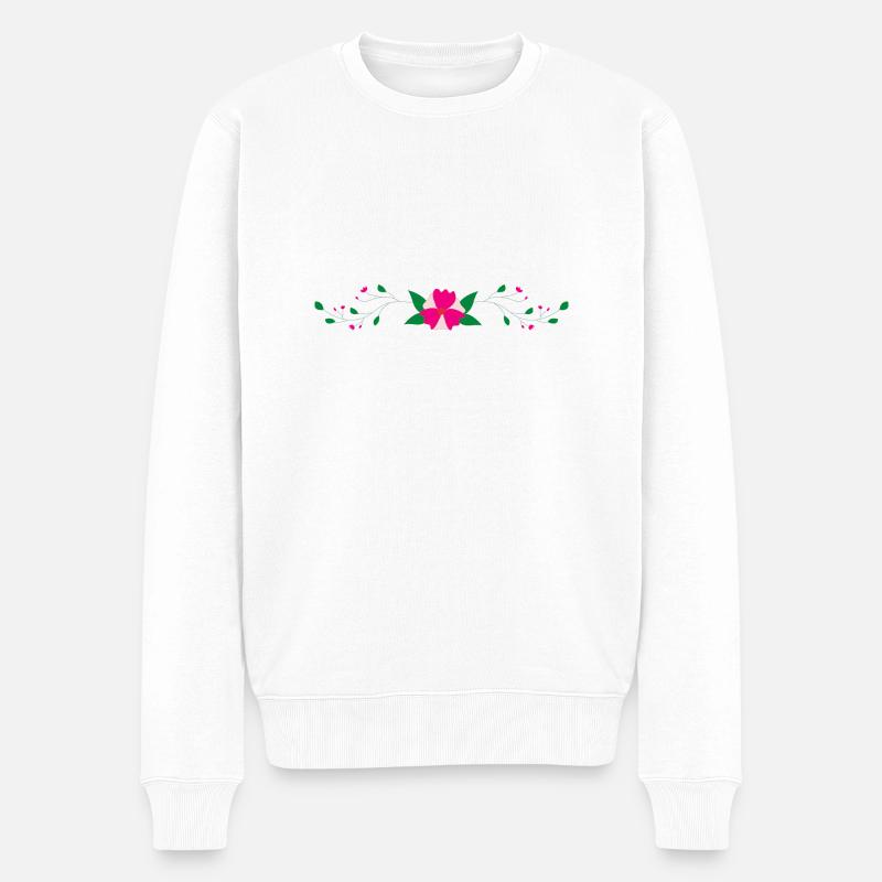 Flower Blume Pflanze - Männer Premium Bio Pullover - Weiß