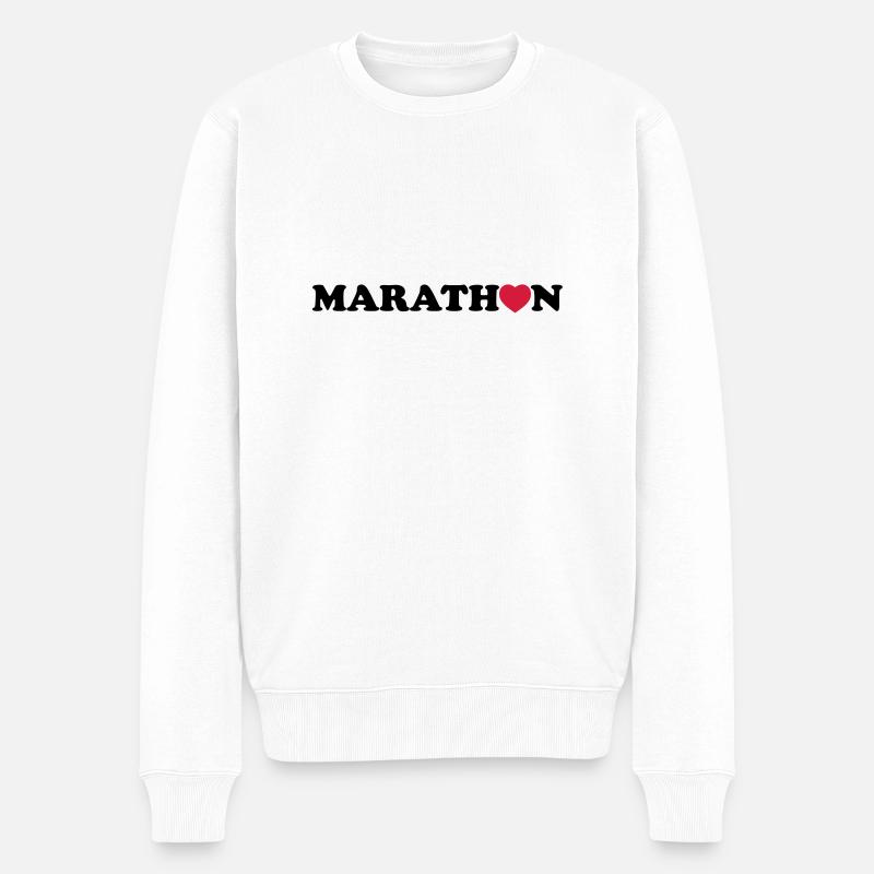 marathon - Men's Premium Organic Jumper - white
