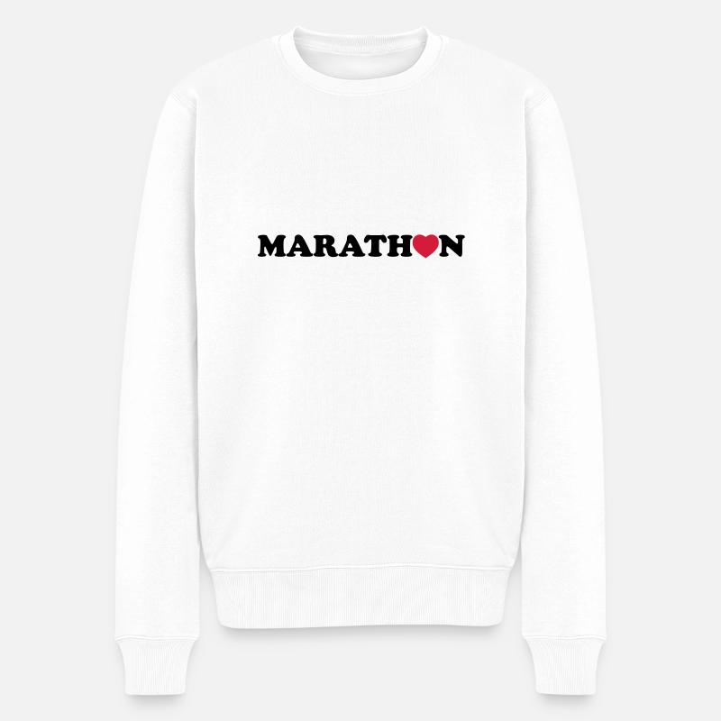 marathon - Pull Premium bio Homme - blanc