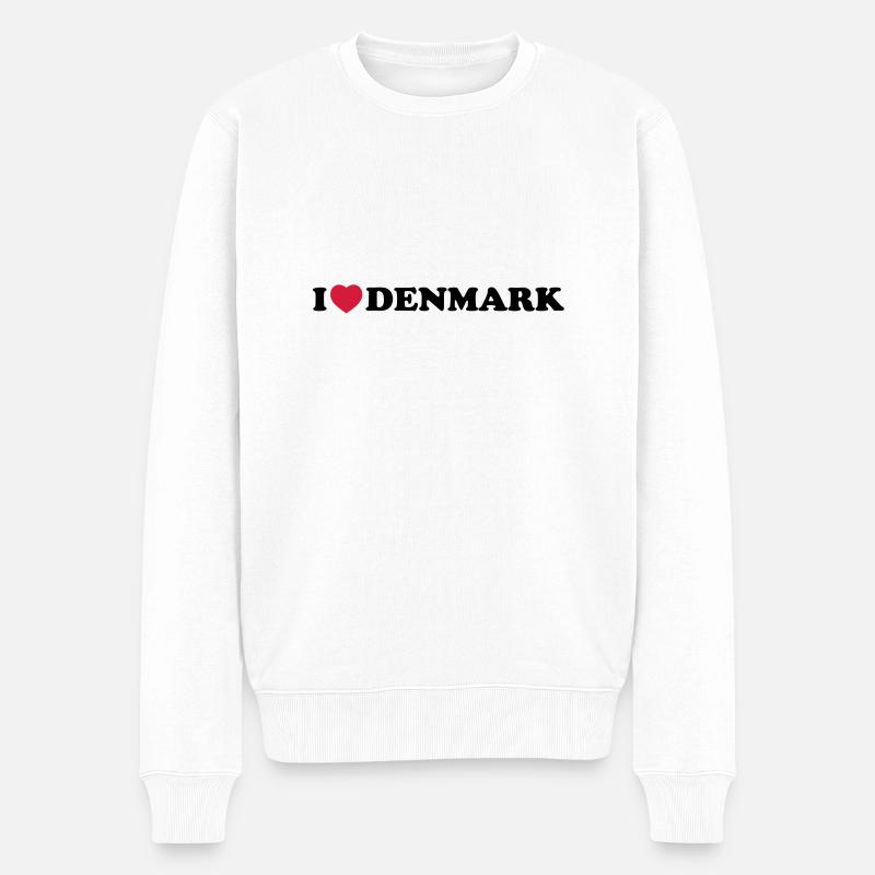 I love Denmark - Pull Premium bio Homme - blanc