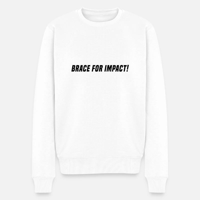 CONTRE-BRET POUR L’IMPACT - noir - Pull Premium bio Homme - blanc