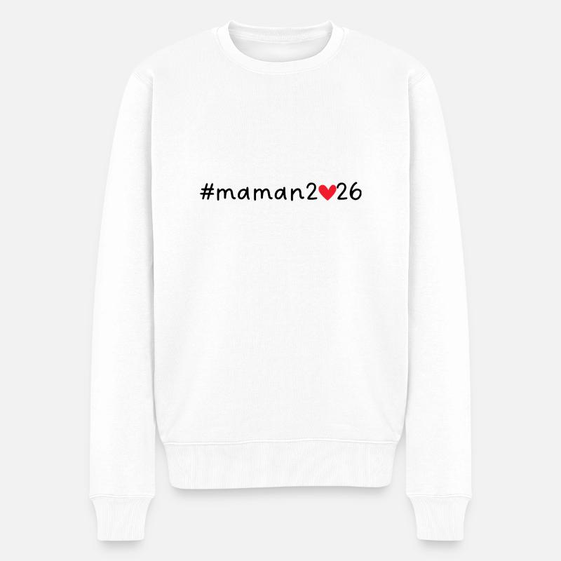 Maman 2026 - Pull Premium bio Homme - blanc