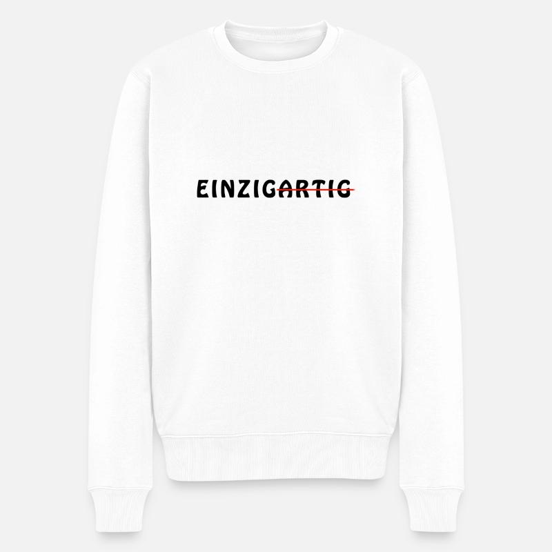 einzigartig - Männer Premium Bio Pullover - Weiß